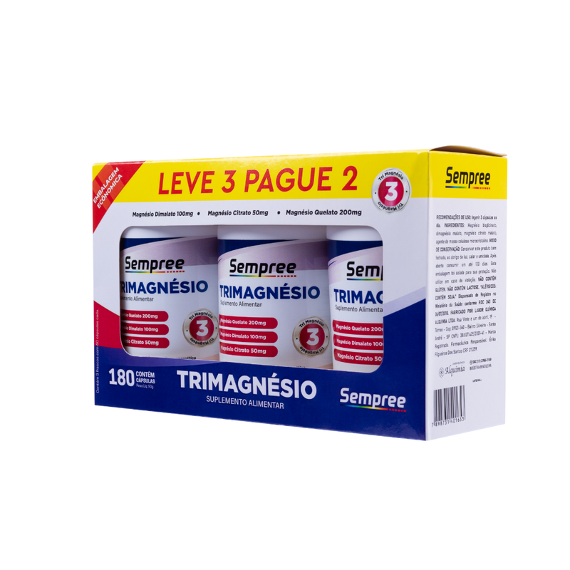 Sempree Kit Tri Magnésio | 180 Cápsulas